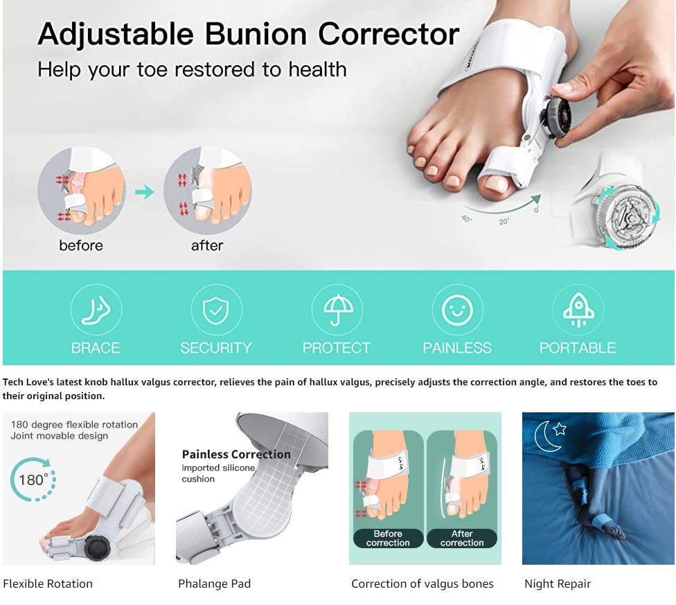 Medical Toe Bunion Orthotics Silicone Hallux Valgus Corrector Big Toe Bone Splint Straightener