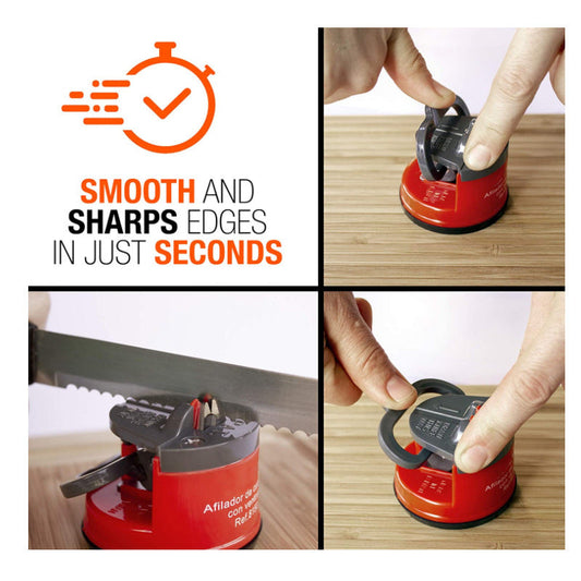 Kitchen Knife Sharpener with Suction Chef Pad